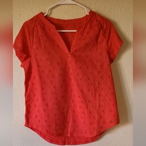 St. John's Bay Women's Split Crew Neck Short Sleeve Tank Top. Petite Small- NWT